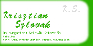 krisztian szlovak business card